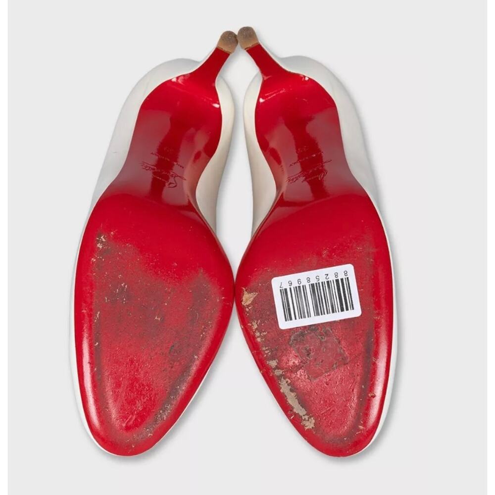 Christian Louboutin White Patent Leather Round-Toe Pumps Sz.39 - Picture 5 of 5